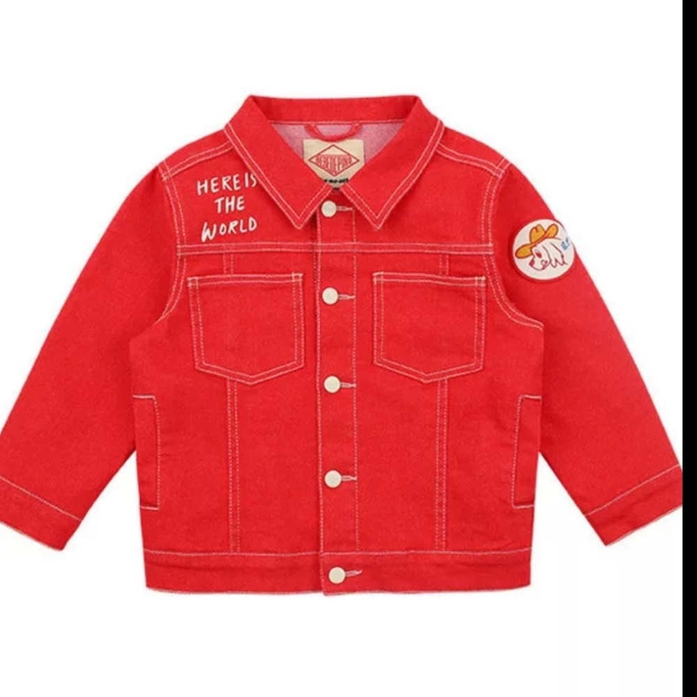 Red Denim jacket annie